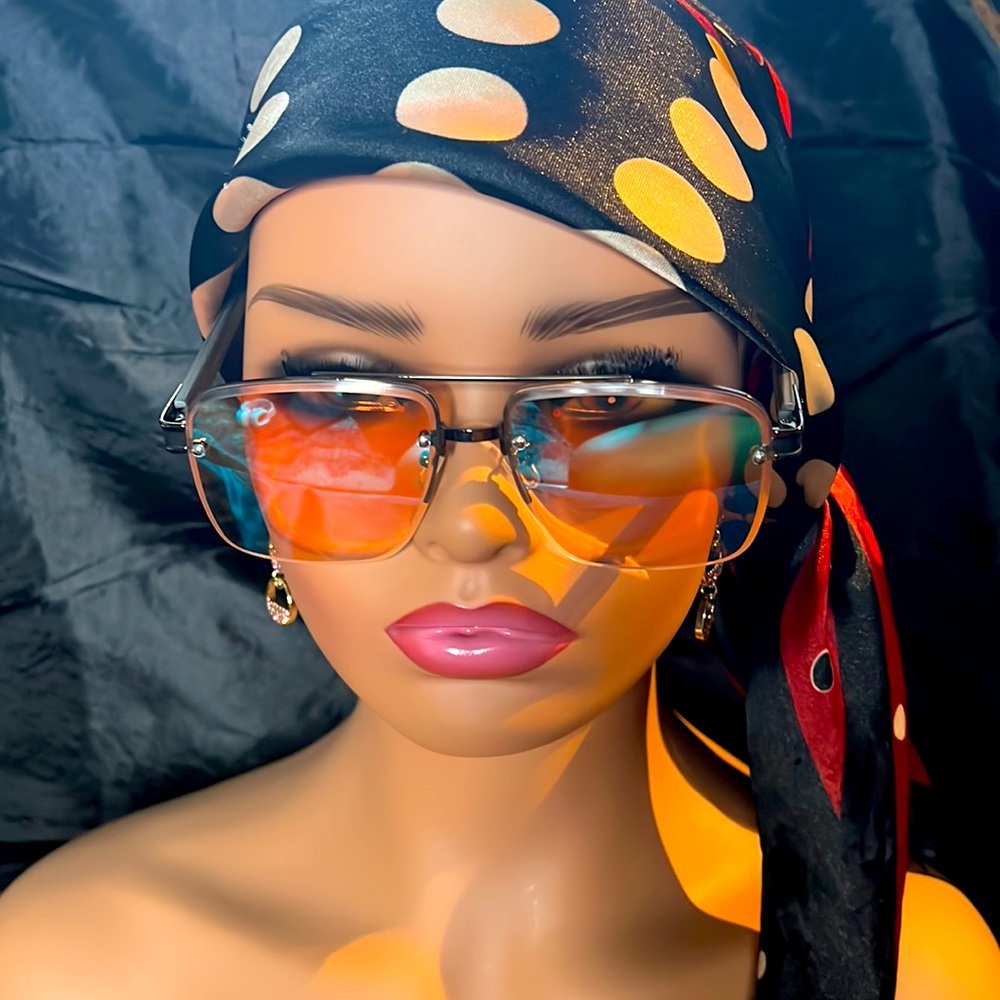 Adult Orange Tinted Glasses With Shades